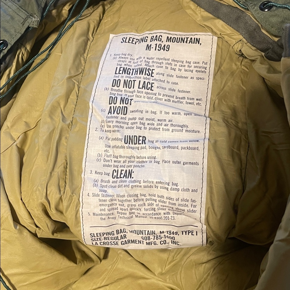 Military M-1949 Sleeping Bag with 2 Covers